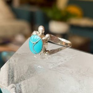 Sterling & Turquoise Turtle Ring
